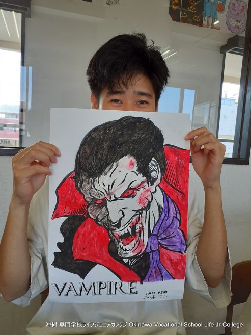 ハッピーハロウィンパーティー（英語特別授業）2023! Special English Class: the Happy Halloween Party 2023!  Okinawa Vocational School Life Jr College 沖縄 専門学校ライフジュニアカレッジ | Halloween decoration Photo 6

