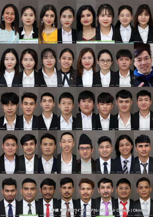 本日(02/14)は専門学校ライフジュニアカレッジの2年生の授業最終日でした。Today was the final day of classes for the 2nd Year students here at vocational school LIFE Jr College. These students will be graduating very soon! Good job! collage of portraits